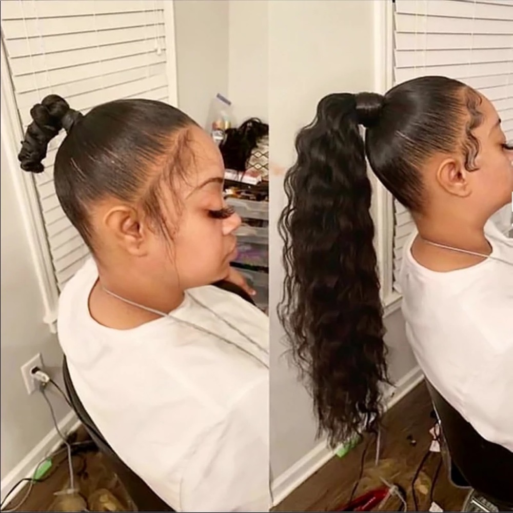 New 22” Wavy Brown Ponytail - Picture 4 of 6
